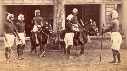 Manipore Polo Team’s first visit to the Calcutta Polo Club in 1884. Courtesy: HindusthanTimes. Possibility photographer: Bourne. 1864